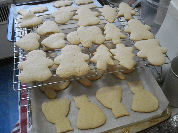 Symbolbild: Gebackene Plätzchen auf Blech und Gitter